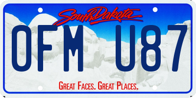 SD license plate 0FMU87