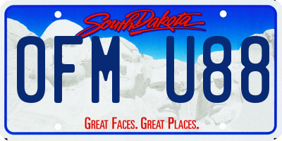 SD license plate 0FMU88