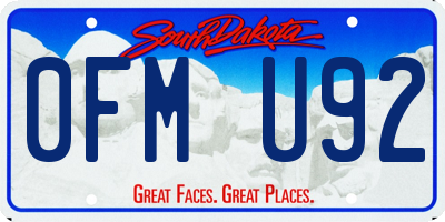 SD license plate 0FMU92