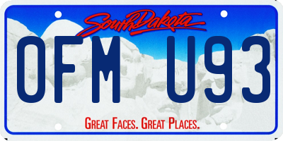 SD license plate 0FMU93