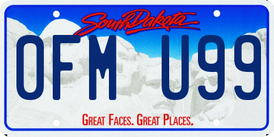 SD license plate 0FMU99