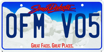 SD license plate 0FMV05