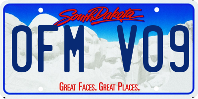 SD license plate 0FMV09
