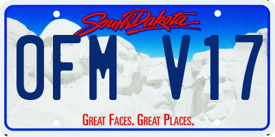 SD license plate 0FMV17