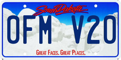 SD license plate 0FMV20