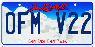 SD license plate 0FMV22