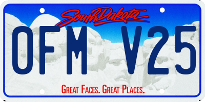 SD license plate 0FMV25