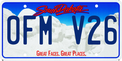 SD license plate 0FMV26