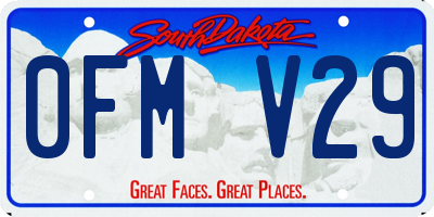 SD license plate 0FMV29