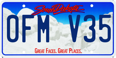 SD license plate 0FMV35