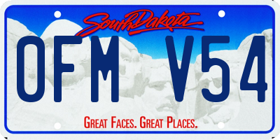 SD license plate 0FMV54