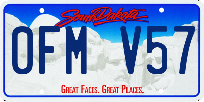 SD license plate 0FMV57
