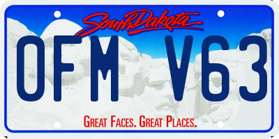 SD license plate 0FMV63