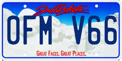 SD license plate 0FMV66