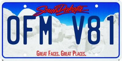 SD license plate 0FMV81