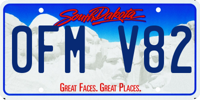 SD license plate 0FMV82