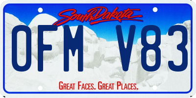 SD license plate 0FMV83