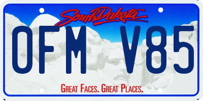 SD license plate 0FMV85