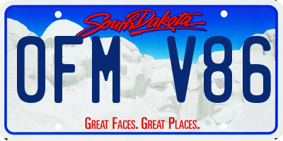 SD license plate 0FMV86