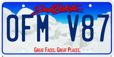 SD license plate 0FMV87