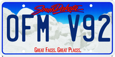 SD license plate 0FMV92