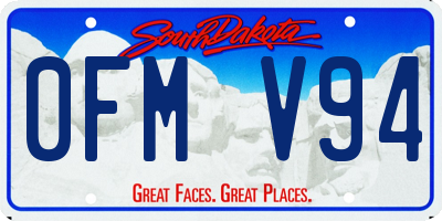 SD license plate 0FMV94