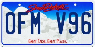 SD license plate 0FMV96