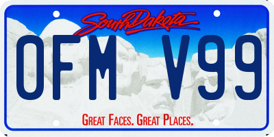 SD license plate 0FMV99