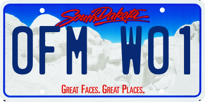 SD license plate 0FMW01