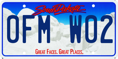 SD license plate 0FMW02
