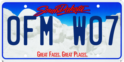 SD license plate 0FMW07