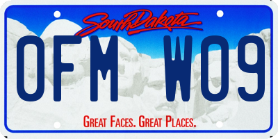 SD license plate 0FMW09