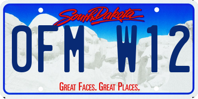 SD license plate 0FMW12