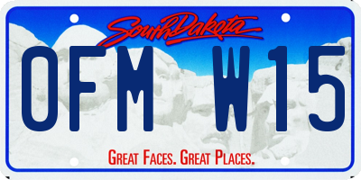 SD license plate 0FMW15