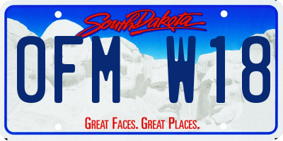 SD license plate 0FMW18