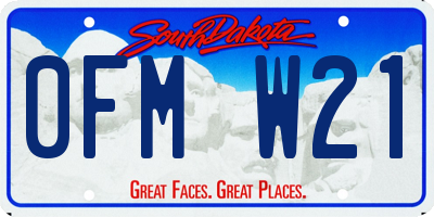 SD license plate 0FMW21