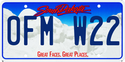 SD license plate 0FMW22