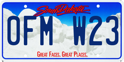 SD license plate 0FMW23