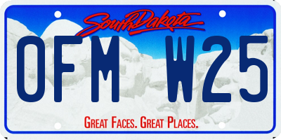 SD license plate 0FMW25