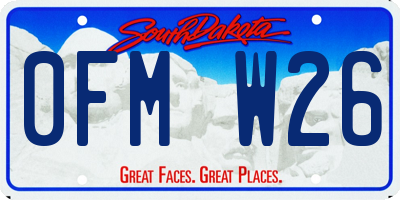 SD license plate 0FMW26