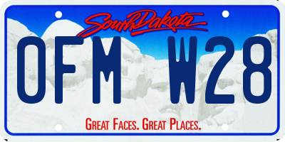 SD license plate 0FMW28