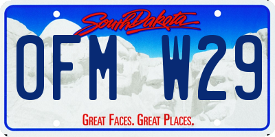 SD license plate 0FMW29
