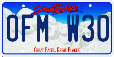 SD license plate 0FMW30