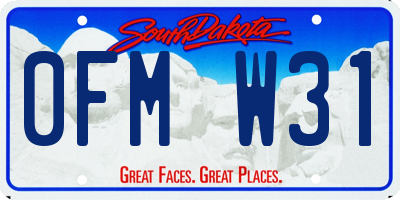 SD license plate 0FMW31