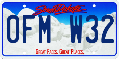 SD license plate 0FMW32