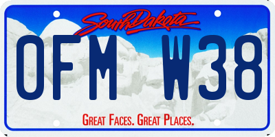 SD license plate 0FMW38