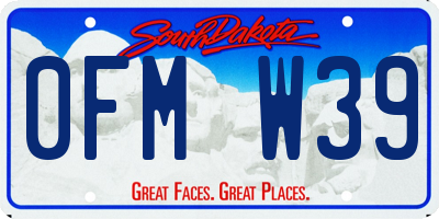 SD license plate 0FMW39