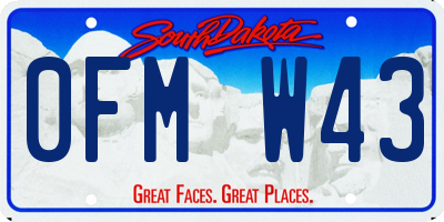 SD license plate 0FMW43