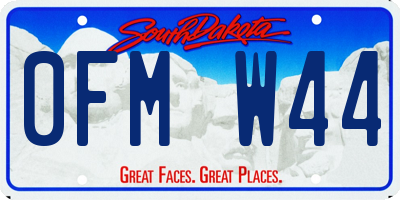 SD license plate 0FMW44