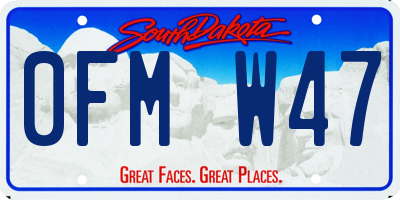SD license plate 0FMW47